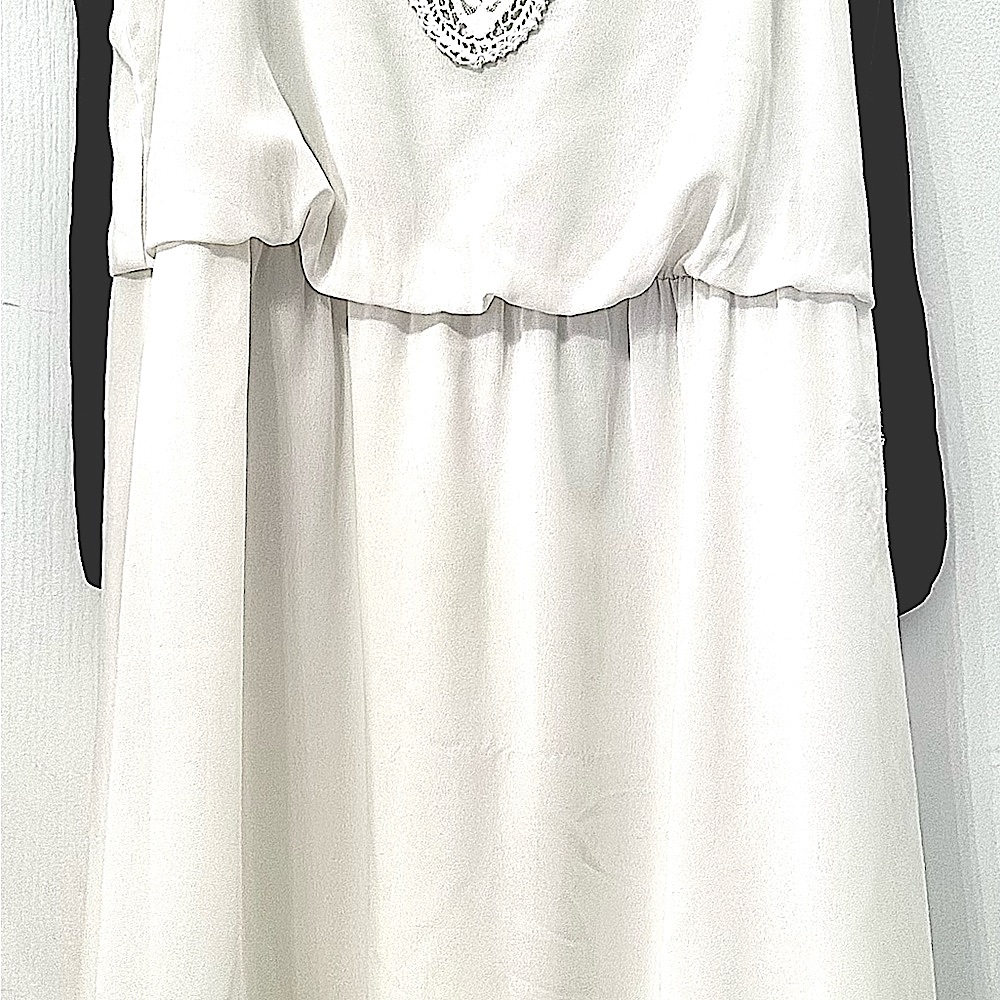 Elegant White Dress with Lace Detail